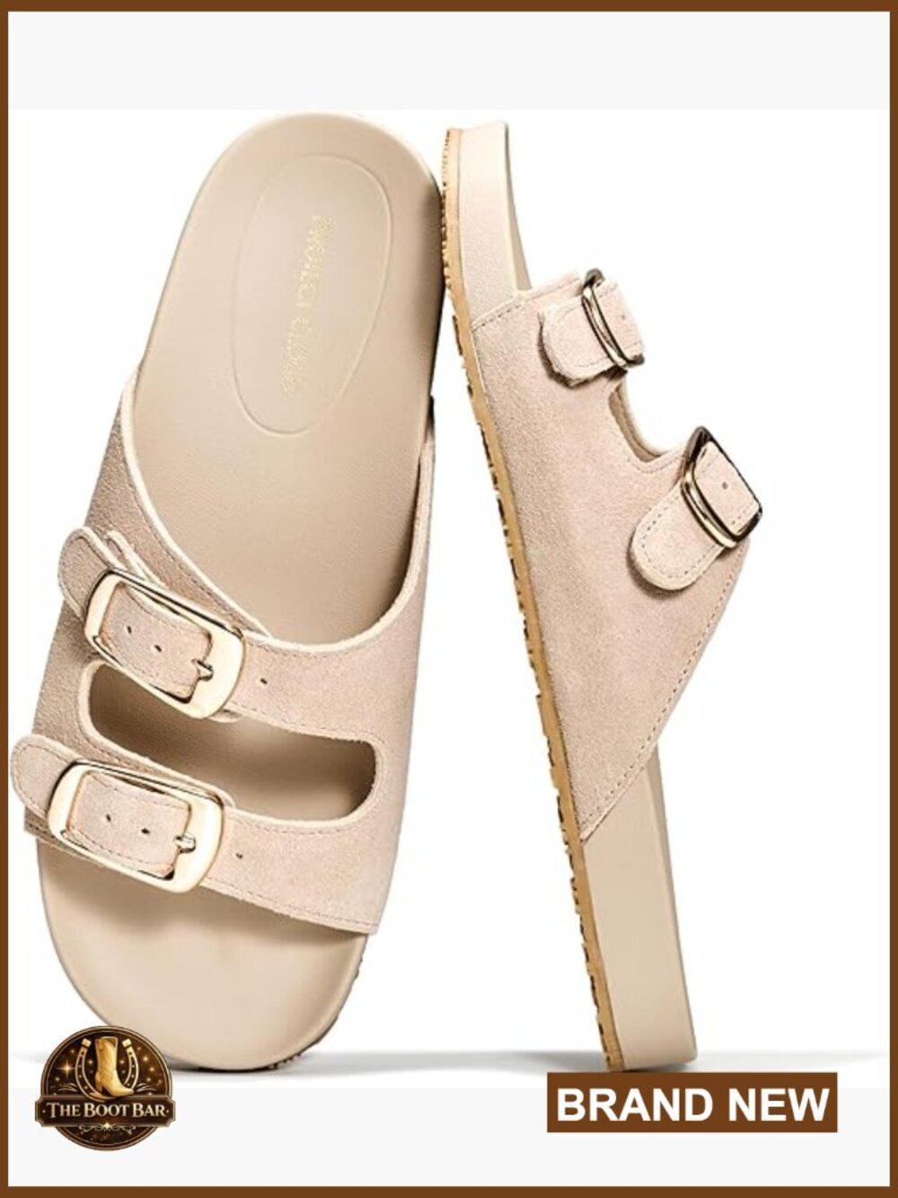 Genuine Leather Slide Sandals Non-Slip Soft Insole Women's 2026